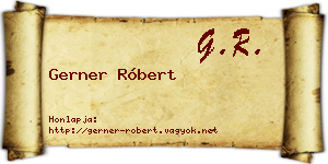 Gerner Róbert névjegykártya